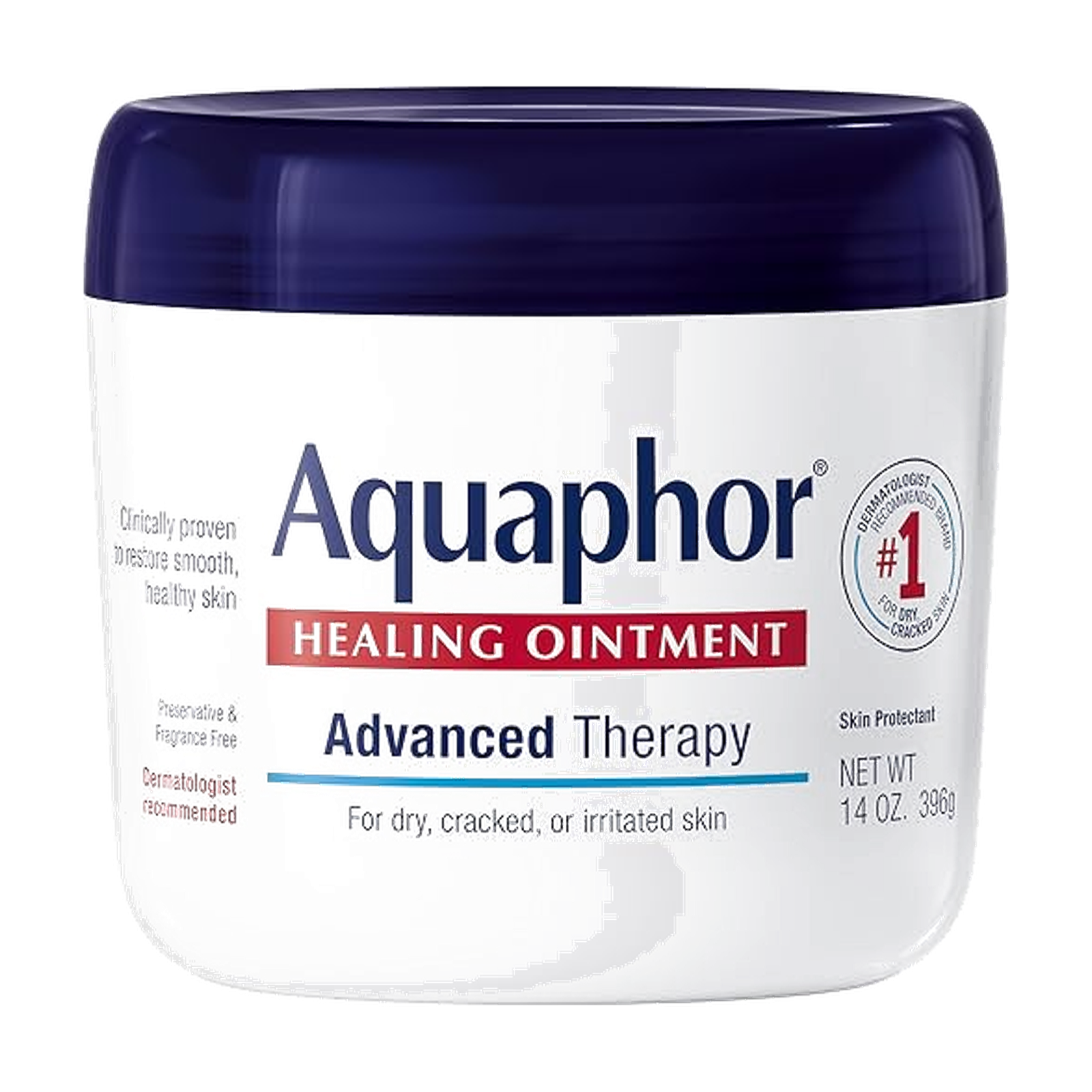 Aquaphor Healing Ointment, Advanced Therapy Skin Protectant, Multi-Purpose Healing Ointment and Body Moisturizer, For Dry, Cracked Skin, Minor Cuts and Burns, 14 Oz Jar