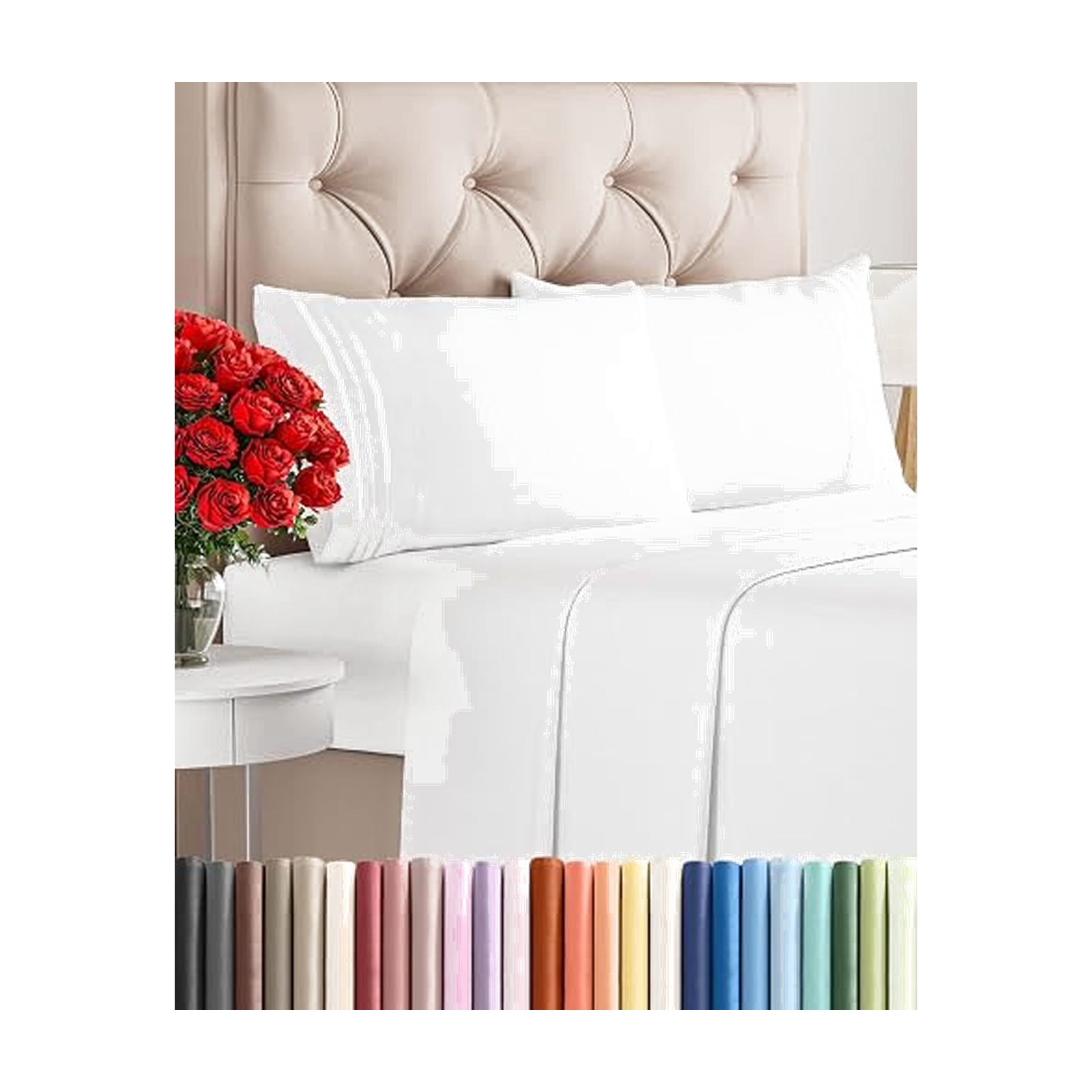 Queen Size 4 Piece Sheet Set - Comfy Breathable & Cooling Sheets - White | Hotel Luxury Bed Sheets for Women & Men,…