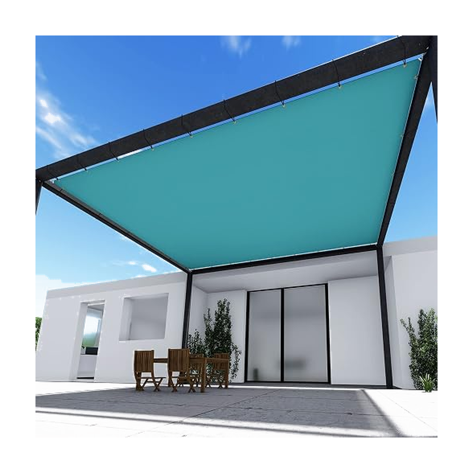 TANG 20' x 30' Waterproof Shade Cloth with Grommets, Sun Shade Sail Rectangle Straight Side, 260 GSM UV Block Fabric Patio…