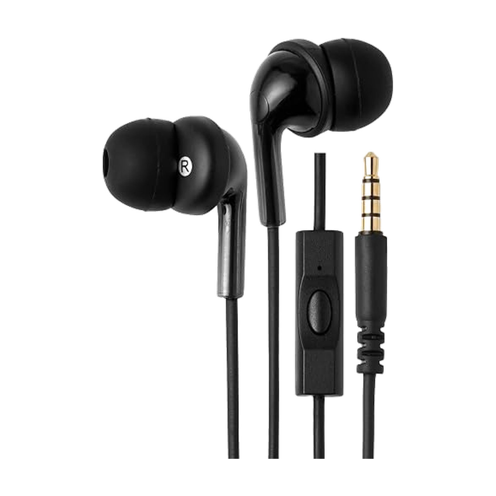 Amazon Basics Wired Earbuds with Microphone, In-Ear Headphones, 3.5mm Jack, High Definition Sound, Secure Fit, 4.2 ft Cable, S/M/L Ear Tips, Black