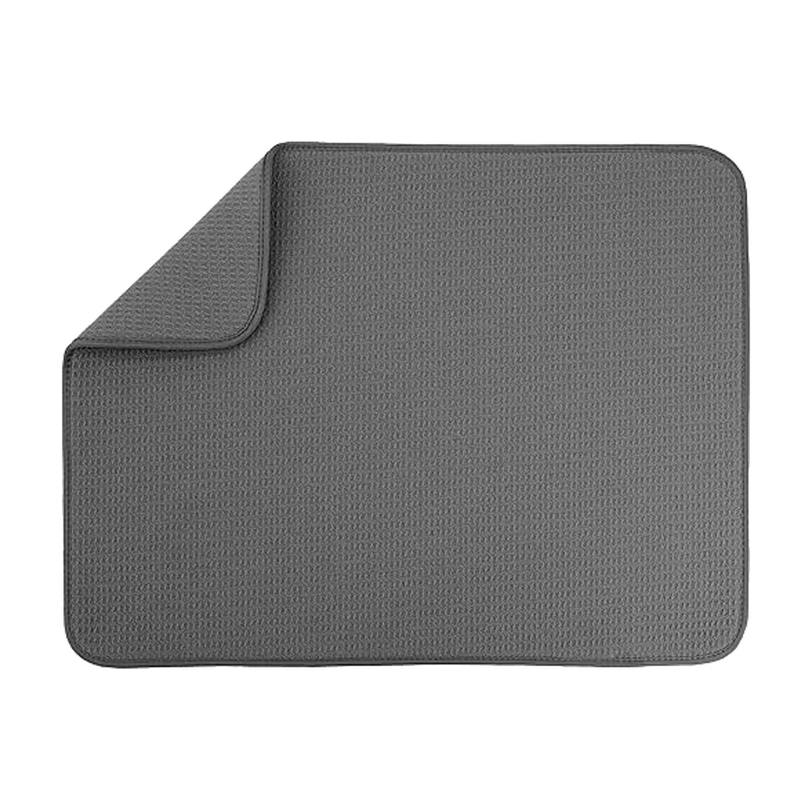 S&T INC. Dish Drying Mat XL, 18” x 24”, Absorbent Microfiber Kitchen Counter Mat, Dish Drying Pad for Dishes, Utensils, Pots and Pans, Extra Large, Charcoal