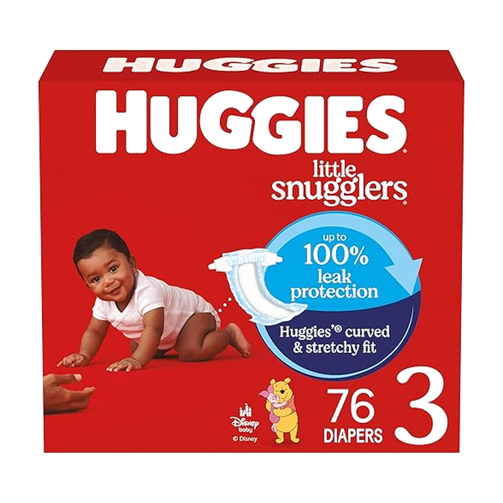 Huggies Size 3 Diapers, Little Snugglers Baby Diapers, Size 3 (16-28 lbs), 76 Count, Packaging May Vary