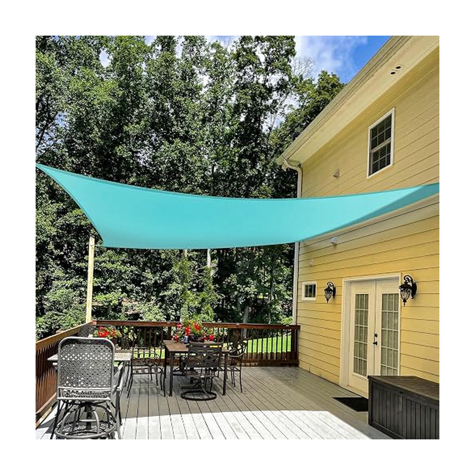 TANG 8' x 8' Sun Shade Sail Rectangle Outdoor Canopy UV Block Sunshades for Patio, Square Shade Cloth for…