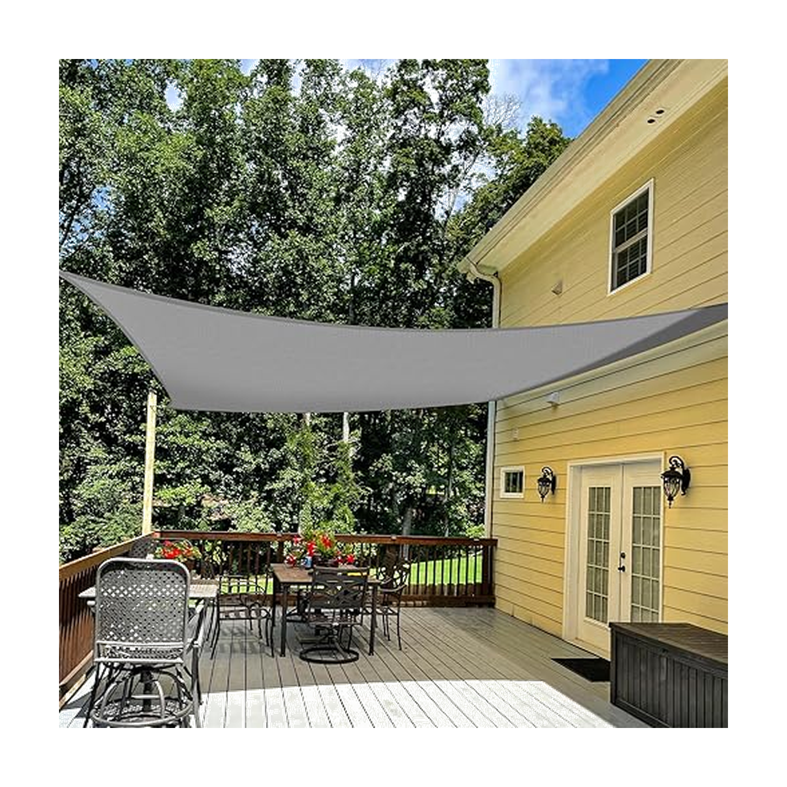 TANG 10' x 12' Sun Shade Sail Rectangle Outdoor Canopy UV Block Sunshades for Patio, Square Shade Cloth for…