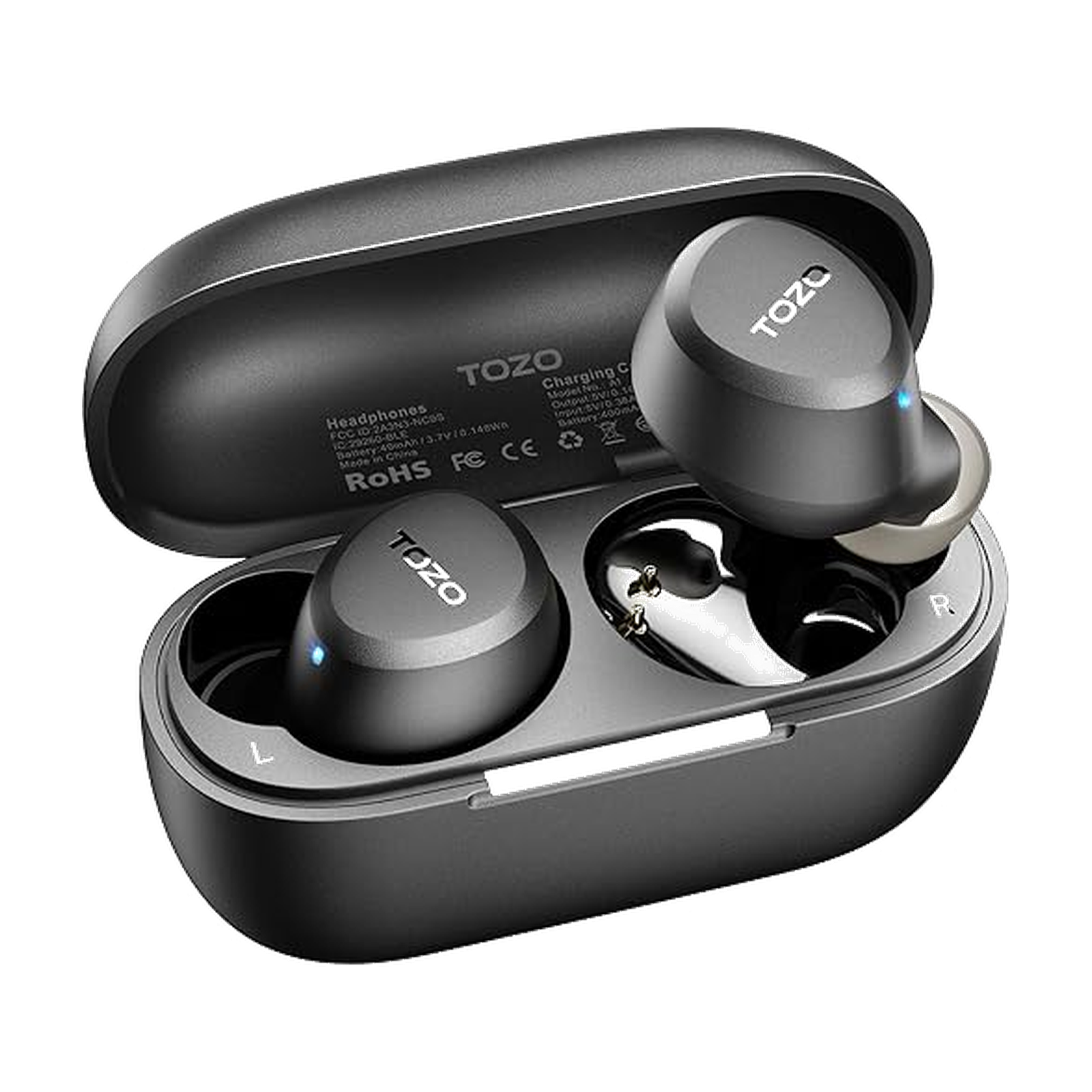 TOZO A1 Wireless Earbuds Bluetooth 5.3 Light Weight in Ear IPX5 Waterproof Headphones 2 Mic for AI Calls, Immersive Premium Sound Bass Headset with Charging Case, 32 Presets EQ Customization via App
