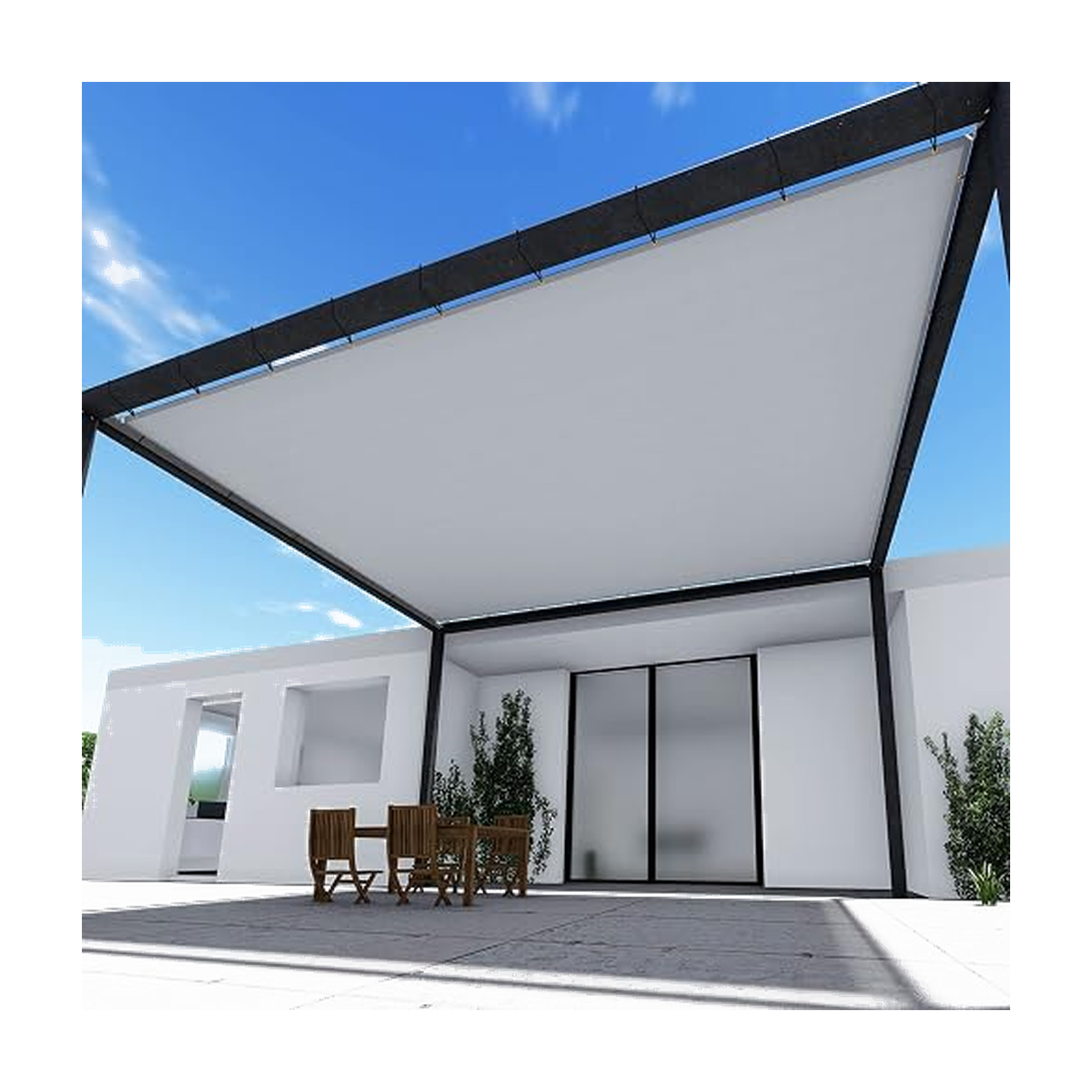 TANG 20' x 30' Waterproof Shade Cloth with Grommets, Sun Shade Sail Rectangle Straight Side, 260 GSM UV Block Fabric Patio…