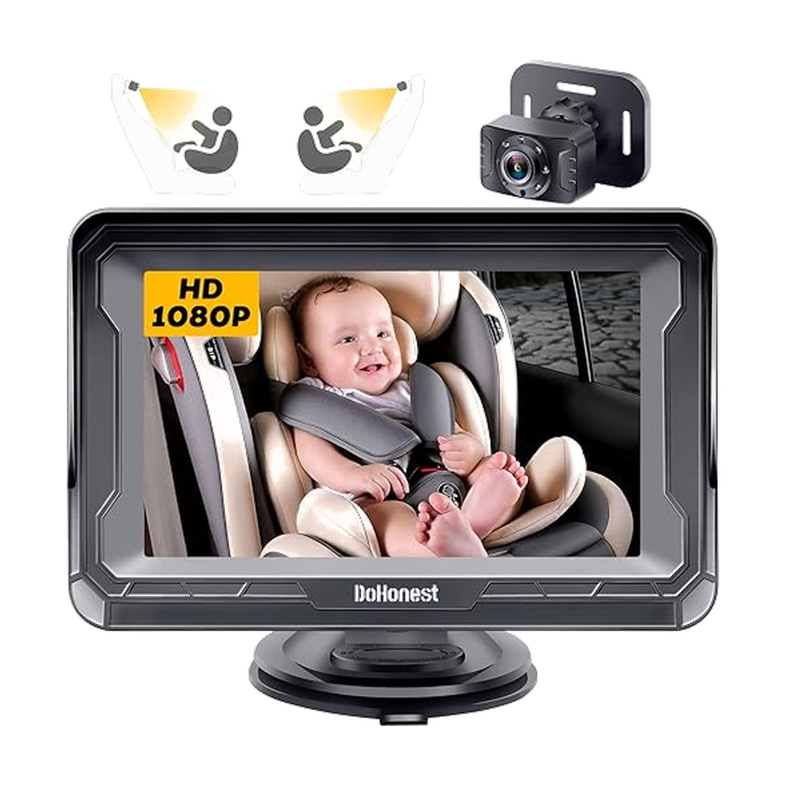 DoHonest Baby Car Camera HD 1080P - Rear-Facing Car Baby Monitor with Night Vision, Adjustable View Angle, Easy…