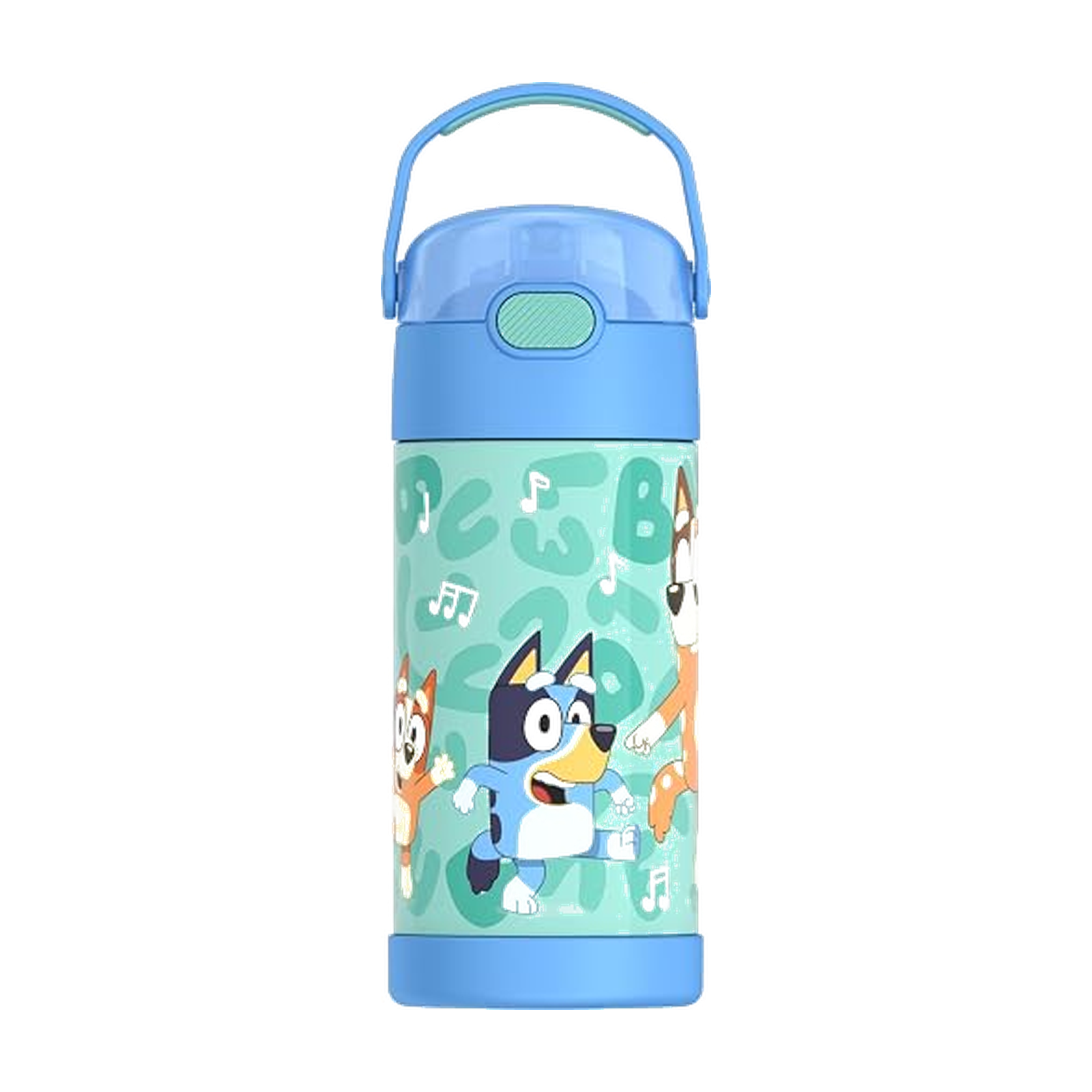 THERMOS FUNTAINER Water Bottle with Straw, 12oz, Bluey | Kids Stainless Steel Insulated Water Bottle, Keeps Drinks Cold Longer for School & Play, BPA-Free