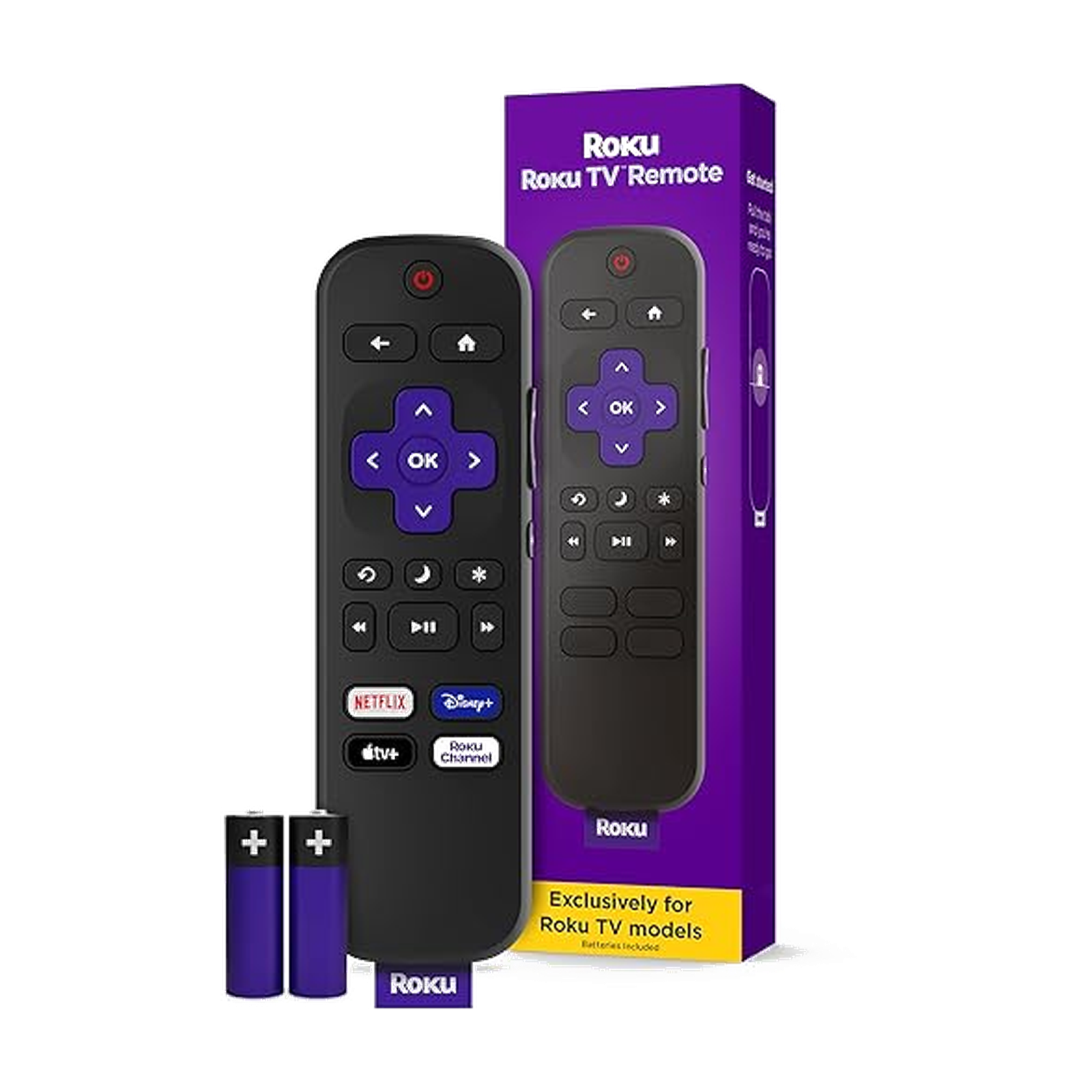 Roku TV Remote Control (Official Manufacturer Product) | Simple Setup & Pre-Set App Shortcuts - Replacement Remote Compatible with RokuTV Models ONLY (Not Roku Players)