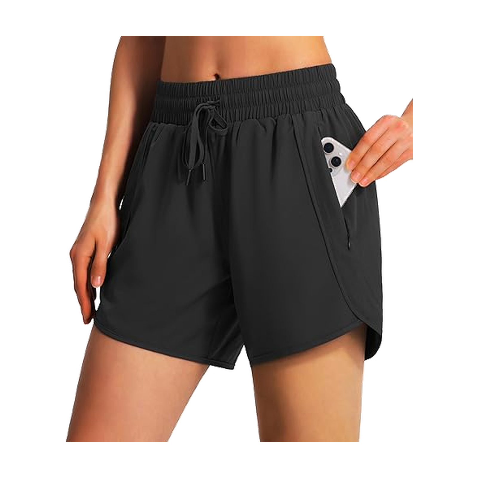 Ksmien Women's 5"/ 7" Athletic Running Shorts Quick Dry Lightweight Workout Gym Shorts with Zipper Pockets UPF 50+