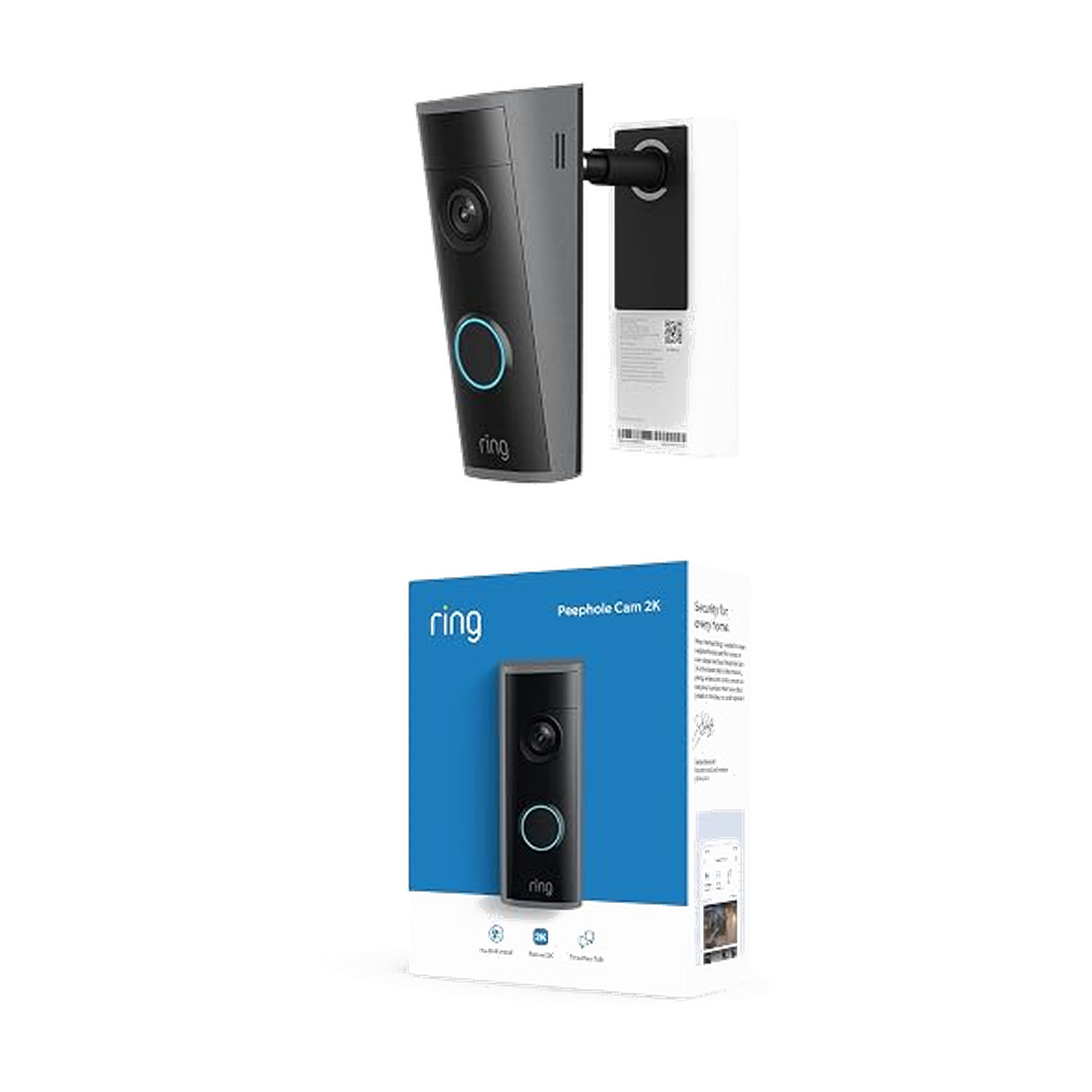 Ring Peephole Cam 2K (Newest Model), renter-friendly installation, replaces existing peephole with Retinal 2K and wide-angle video, Two-Way…