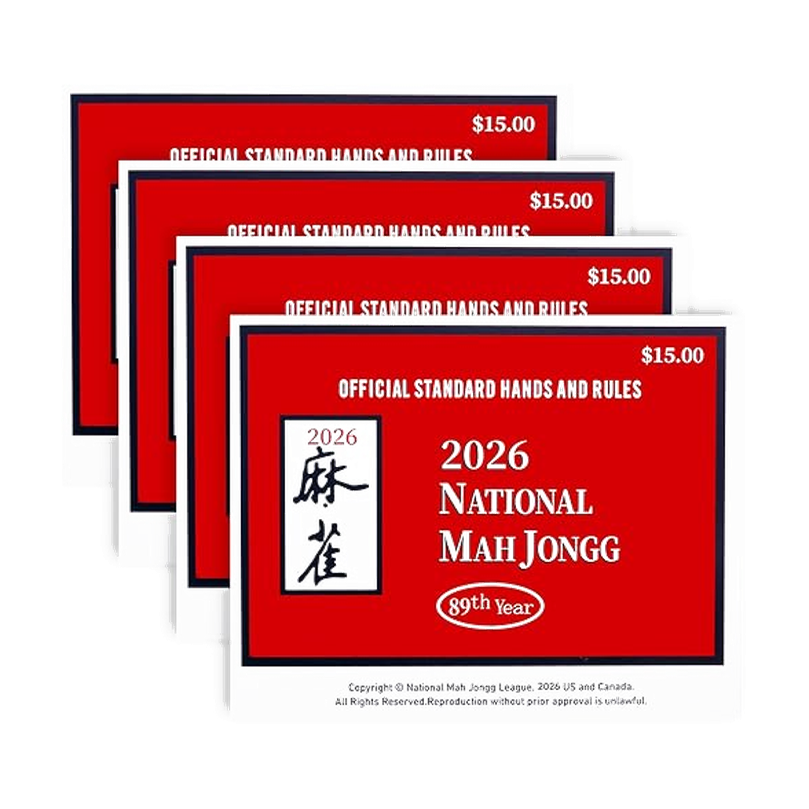 PFFM 2026 Mahjong Card Official Rules and Hands - 4 Pcs