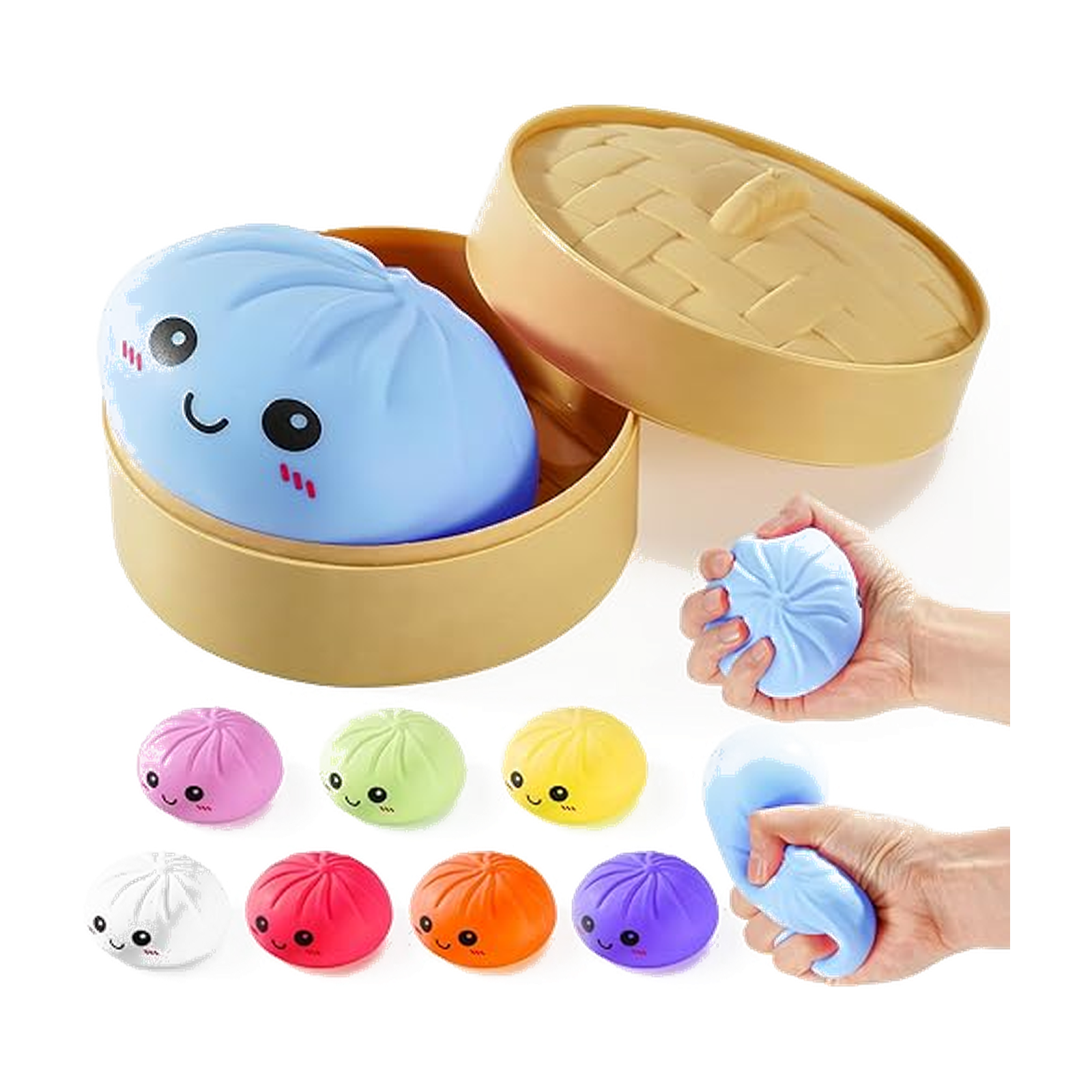 Dumpling Squishy Toys, Gaint Dumpling Squishy Mystery Box, Colorful Squishies Dumplings Stress Balls Toy, Stocking…
