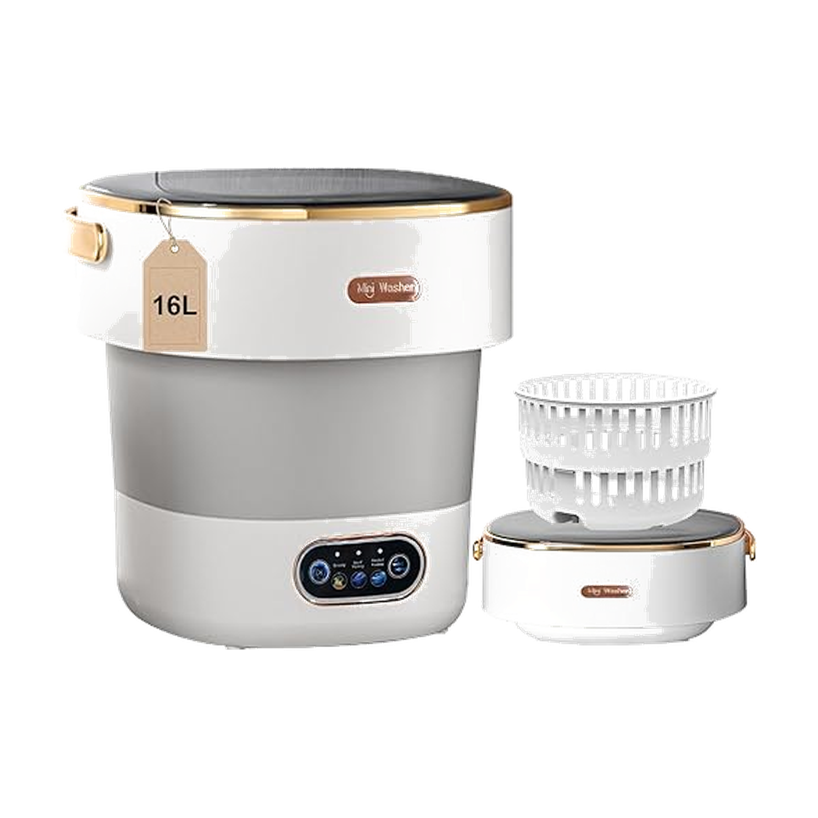 Portable Washing Machine,Mini Washer 16L Upgraded With Spin Basket,Small Clothes Folding Washing Machine Of…